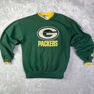 90s Starter Green Bay Packers Vintage Mens Sweater Large Green Pro Line